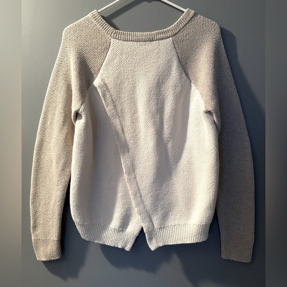 Madewell Province Cross Back Knit Two Tone Pullover Dovetail Sweater Sz M - Picture 2 of 3